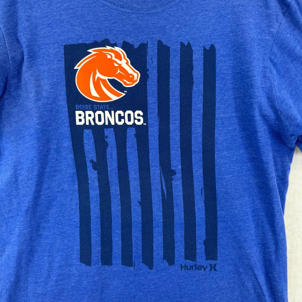 Boise State Broncos Mens Large T-Shirt Hurley Premium Fit NCAA American Flag - Picture 4 of 5